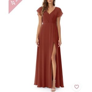 CUSTOM fit terracotta Azazie dress - Rylee